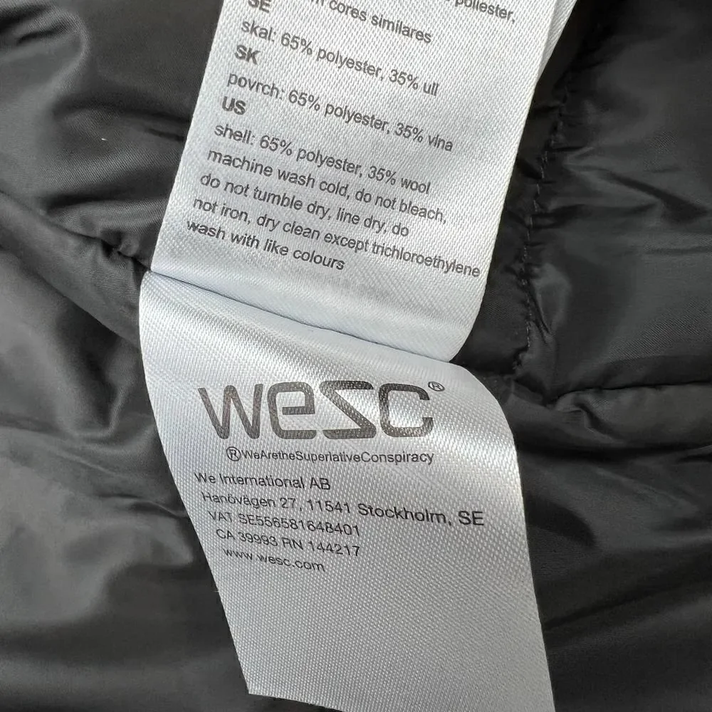 New Wesc Mumel Women US M Bomber Jacket Melange Grey Colorblock Flannel Unisex - Picture 10 of 11